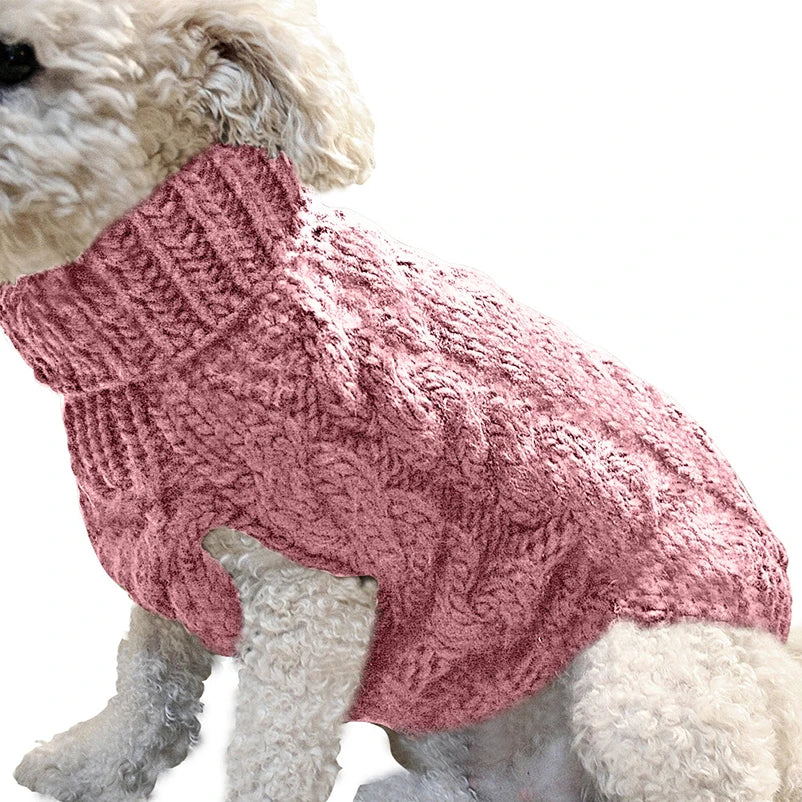 Puppy Dog Sweaters for Small Medium Dogs Cats Clothes Winter Warm Pet Turtleneck Chihuahua Vest Coat Teddy French Bulldog Jacket