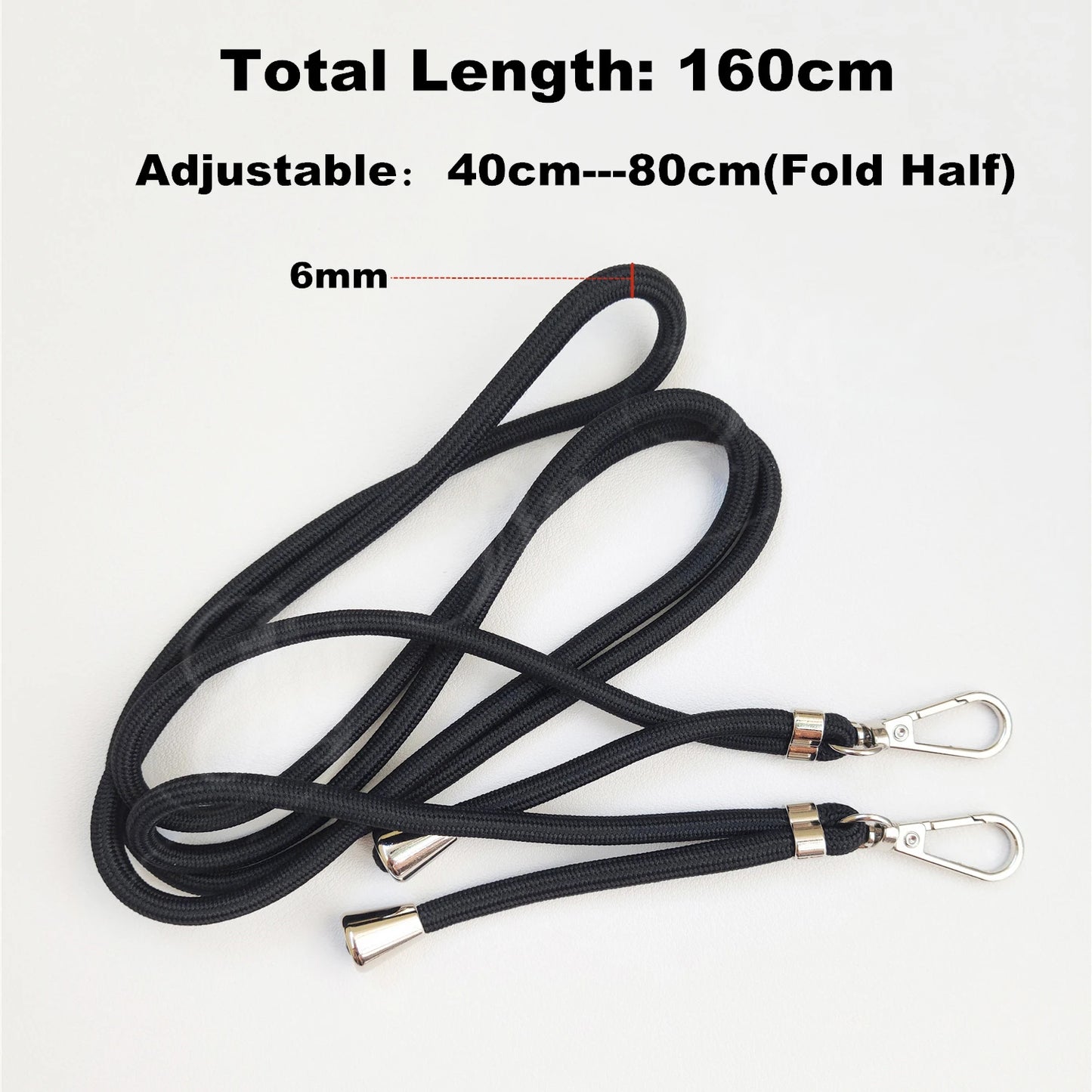 Dual Hook Crossbody Cord Lanyard For Mobile Phone Universal Adjustable Strap Bold 6mm Long Shoelace Clip Neck Hang Tether Rope