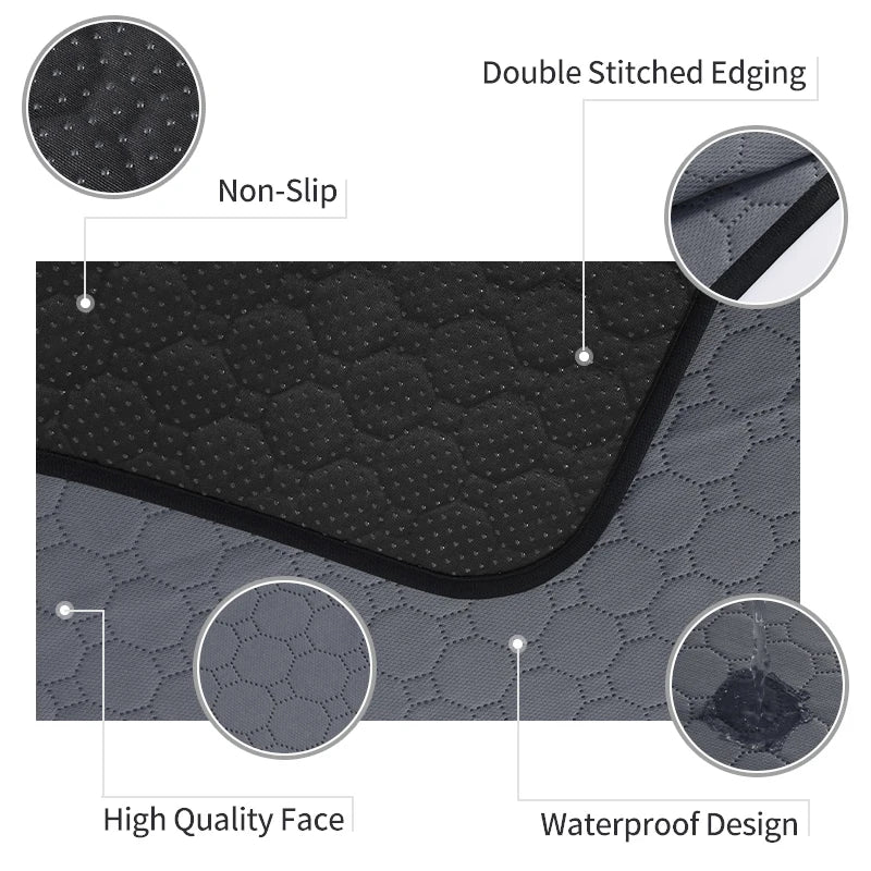 Reusable Dog Urine Mat Absorbent Super Washable Pet Pee Mat Cat Puppy Training Diaper Mat Pet Supplies for Car Seat Floor Sofa