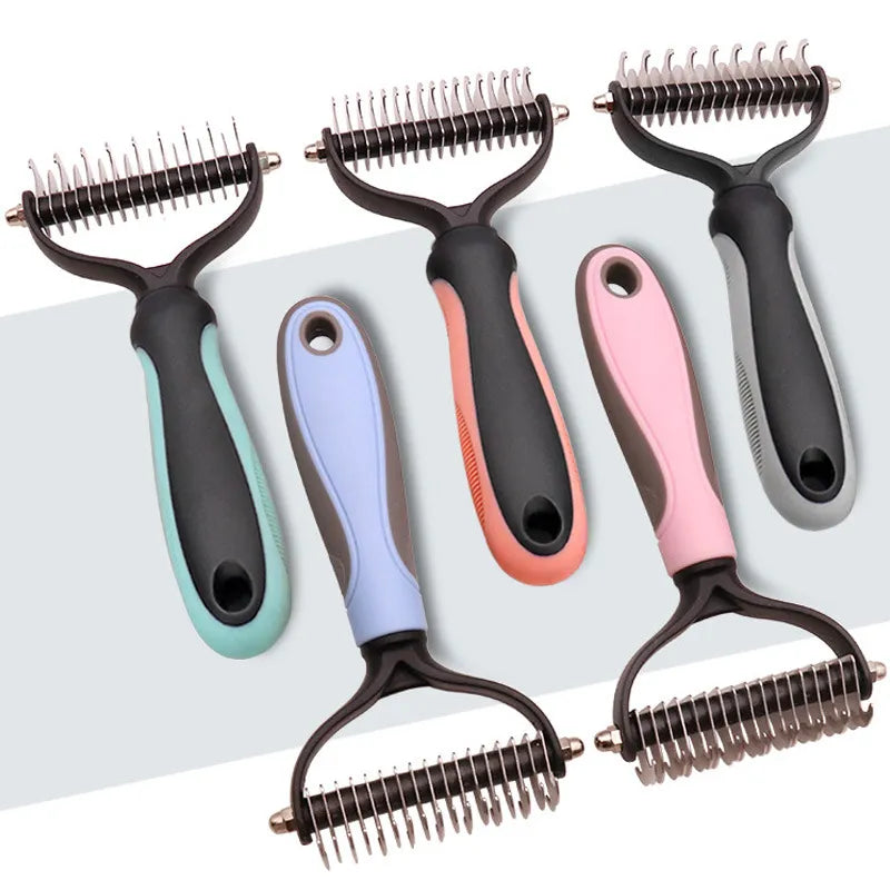 New Hair Removal Comb for Dogs Cat Detangler Fur Trimming Dematting Brush Grooming Tool For matted Long Hair Curly Pet