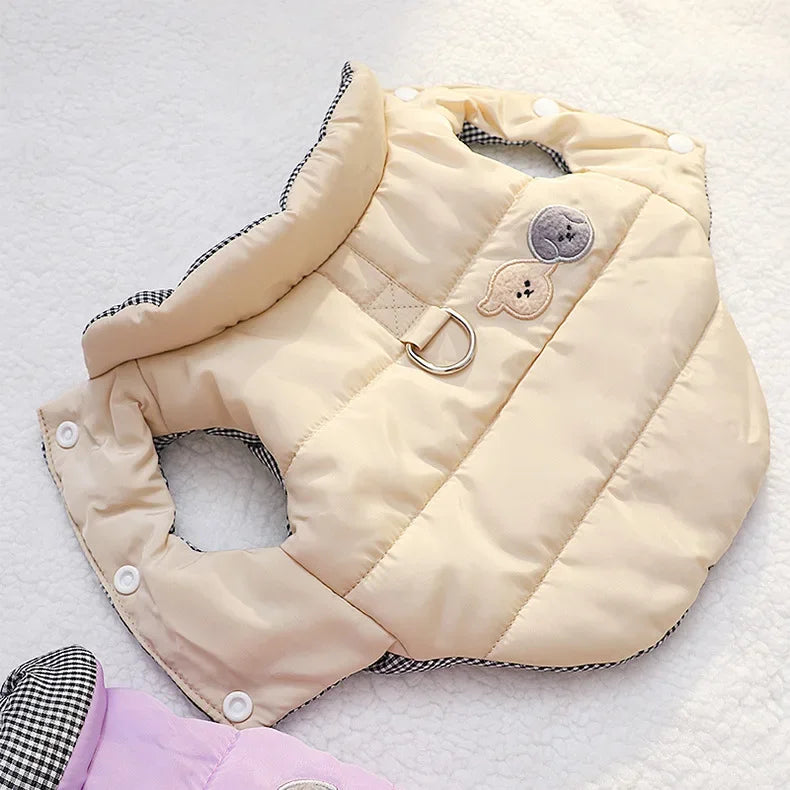 Small Dog Coats for Autumn and Winter Dogs Go Out Windproof Keep Warm Two Foot Casual Cotton Padded Vest for Pet Shop Clothes