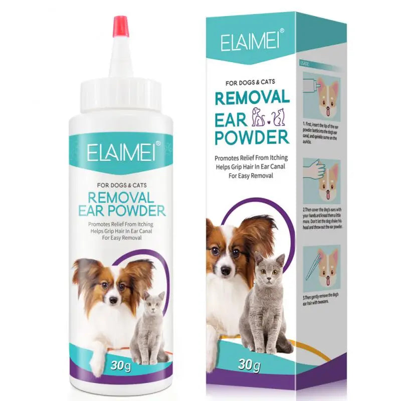 Pet Ear Cleaner Dogs Cats Ear InfectionTreatment Painless Dog Ears Powder For Hair Removal Treats Infected Ears Inflammation