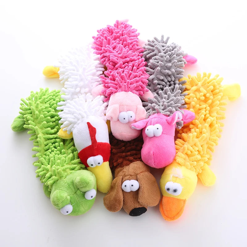 Pet dog toy sound plush toy mop fur shell frog hippo teeth grinding supplies