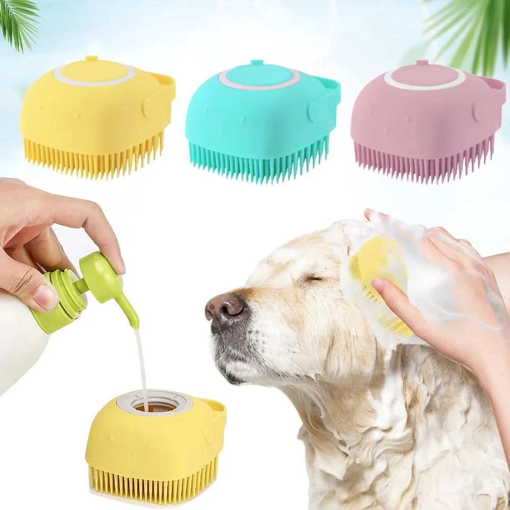 Pet Accessories Shampoo Massager Brush Bathroom Puppy Cat Massage Comb Grooming Shower Brush For Bathing Soft Brushes For Dogs