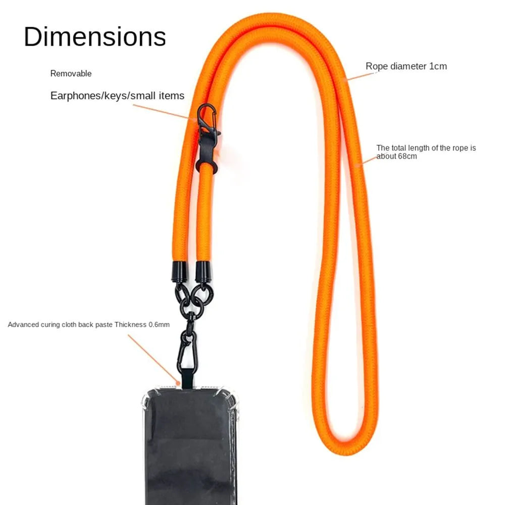 Universal Crossbody Phone Lanyards with Patch Adjustable Mobile Phone Strap Lanyard Neck Rope for Cell Phone Hanging Cord Strap