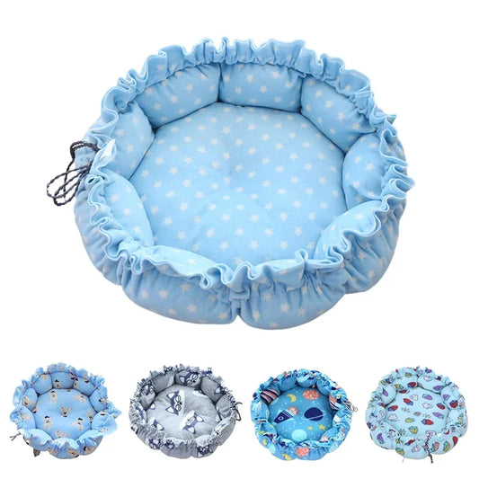 Round Dog Cat Bed Dount Basket Warm Plush Cats Cushion Pet Bag Mat Winter House Soft Nest Puppy Sleeping Sofa for Small Dogs Cat