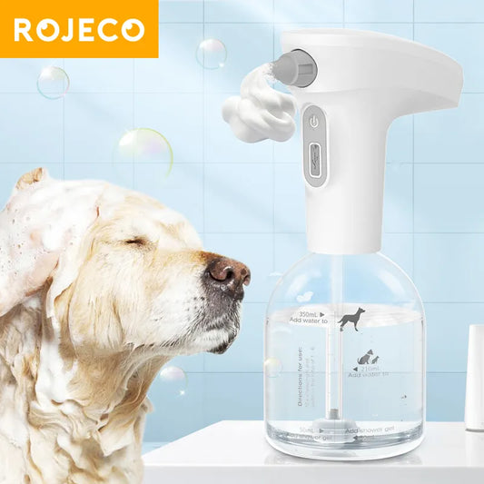 ROJECO Automatic Soap Dispenser For Cat Pet Smart Bathroom Liquid Soap And Shampoo Making Foam Dispender Dog Shower Accessories