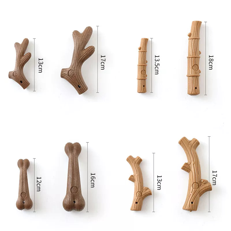 Pet Dog Chew Toys Molar Teeth Clean Stick Interesting Pine Wood Cute Bone Shape Durable Bite Puppy Interactive Toy Pet Supplies