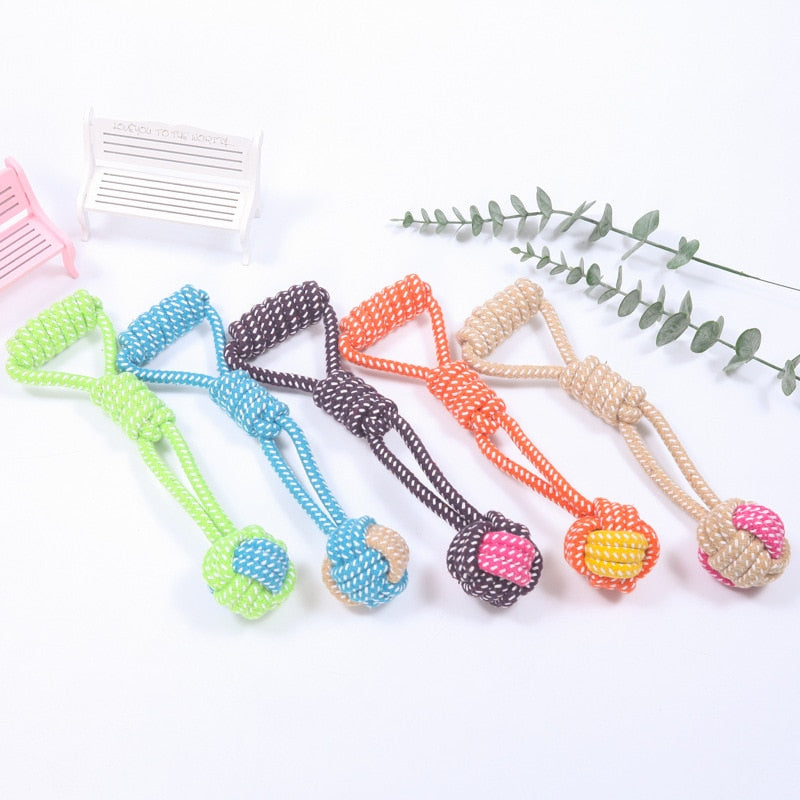 Interactive Cotton Rope Mini Dog Toys Ball for Dogs Accessories ToothbSPECIFICATIONScategory: pet toyType: DogsToys Type: Chew ToysToy Type: Chew ToysSet Type: noProduct Category: Chewing toyOrigin: Mainland ChinaMaterial: Cotton ropeM0ShopDoggieworksShopDoggieworksInteractive Cotton Rope Mini Dog Toys Ball