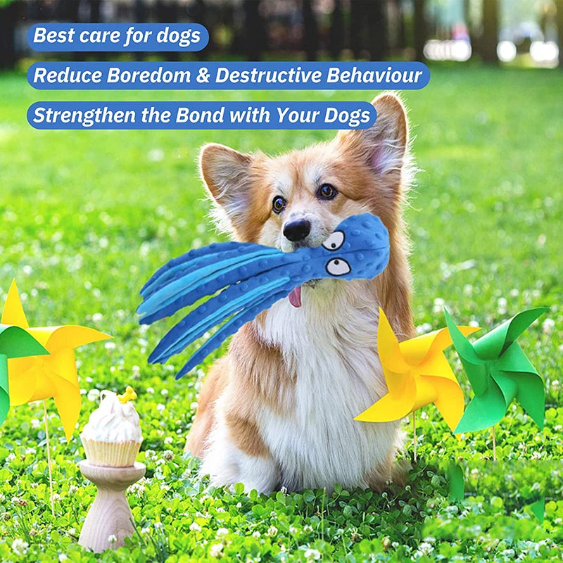 Cartoon Octopus Plush Dog Toys Resistance To Bite Squeaky Sound Pet Puppy Toy For Cleaning Teeth Small Dogs Chew Supplies Yorkie