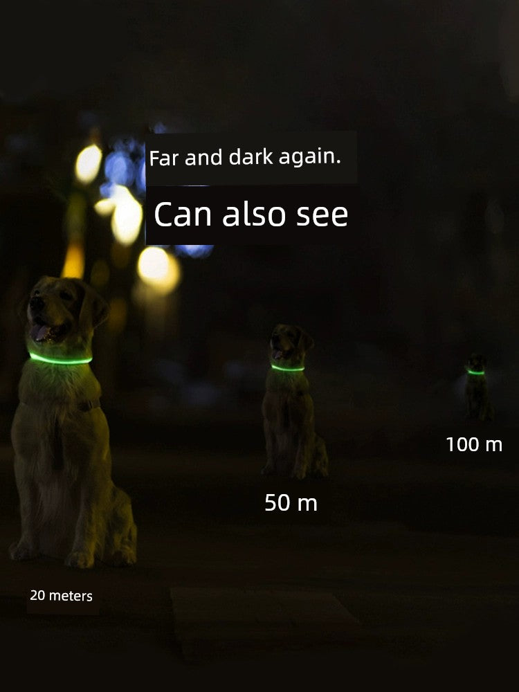 Dog Luminous Collar Night Walking Dog Luminous Night Light Big and Small Dogs Anti-Lost Charging Pet Collar Collar