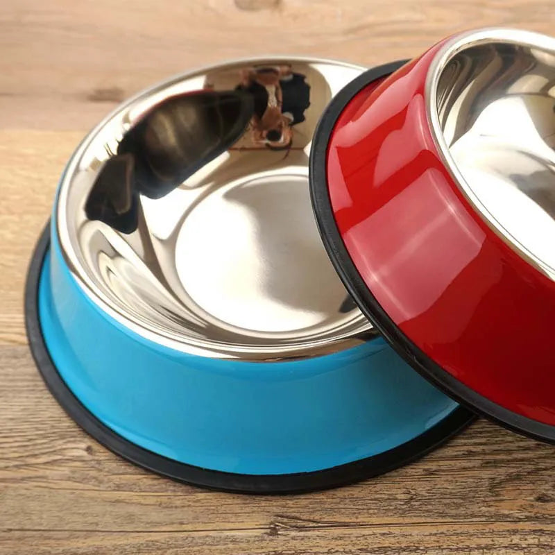 Stainless Steel Pet Bowl Pet Feeding Supplies Cat Feeding Dog Bowls Food Bowls pet stainless steel bowl Water Drinking Colorful