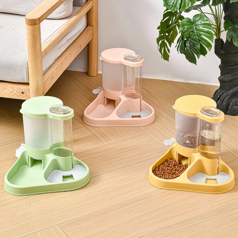 Large Capacity Dog Feeder Automatic Cat Drinker Water & Food Dispenser Pet Drinking  & Feeding Bowl For Dogs Cats Food Storage