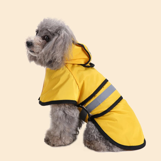 Large Dog Waterproof Raincoat  Adjustable Pet Water Proof Clothes Lightweight Rain Jacket Poncho Hoodies with Strip Reflective