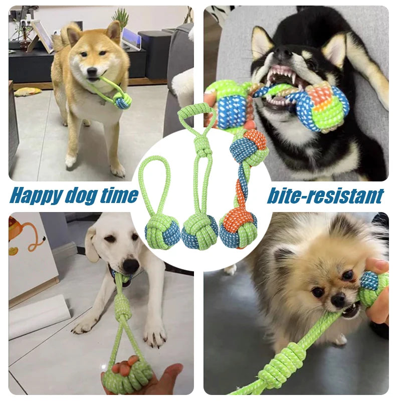 7-13PCS Set Dog Cotton Rope Teeth Cleaning Toys Interactive Mini Chewing Ball For Dog Accessories For Chew Antistress Training