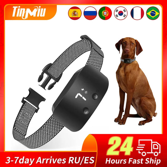 TinMiu Automatic Anti Barking Dog Collar Rechargeable Bark Stopper Effective Stop Barking IP67 Waterproof Collar For Dog