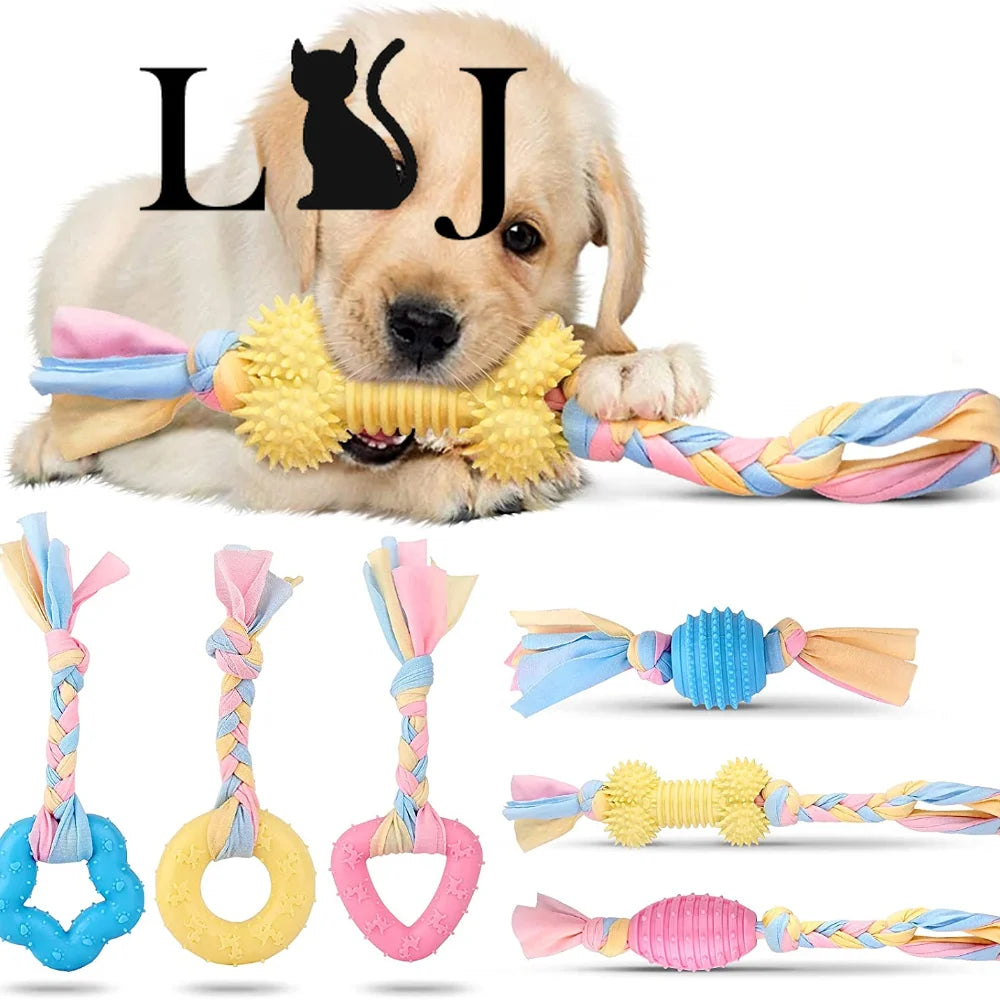 Pet Dog Toy Ball Molar Clean Teeth for Small Dog Puppy Teething Chew Toys Dog Accessories Cute Puppy Rope Toys 1pc