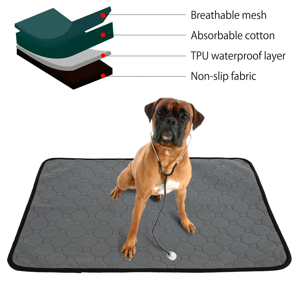 Dog Pee Pad Cooling Blanket Reusable Absorbent Tineer Diaper Washable Puppy Training Pad Pet Bed Urine Mat for Dog/Cat/Rabbit