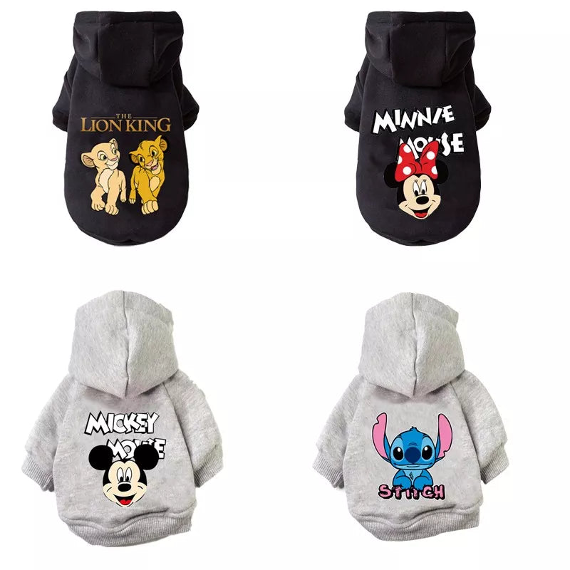 Disney Anime Pattern Dog Clothes Mickey Minnie Pet Dog Hoodie 