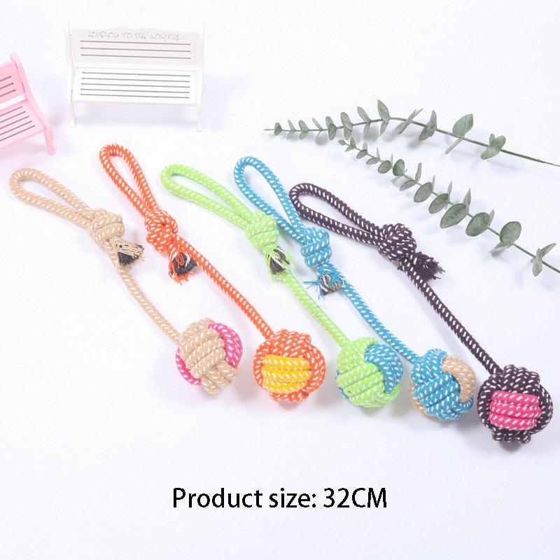 Interactive Cotton Rope Mini Dog Toys Ball for Dogs Accessories ToothbSPECIFICATIONScategory: pet toyType: DogsToys Type: Chew ToysToy Type: Chew ToysSet Type: noProduct Category: Chewing toyOrigin: Mainland ChinaMaterial: Cotton ropeM0ShopDoggieworksShopDoggieworksInteractive Cotton Rope Mini Dog Toys Ball