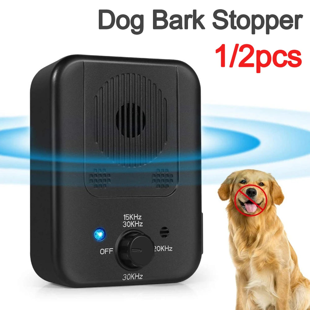 Dog Bark Stopper Deterrents Ultrasonic Stopper Bark Dog Repeller Pet Training Stop Barking Anti Noise Device Pet Supplies