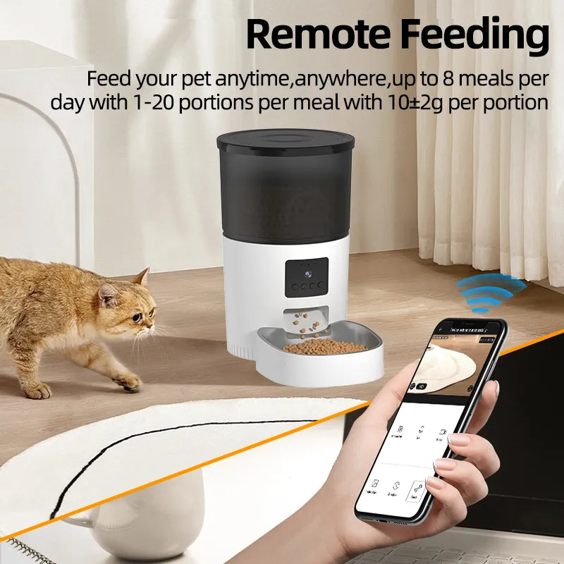 camera video cat food dispenser pet