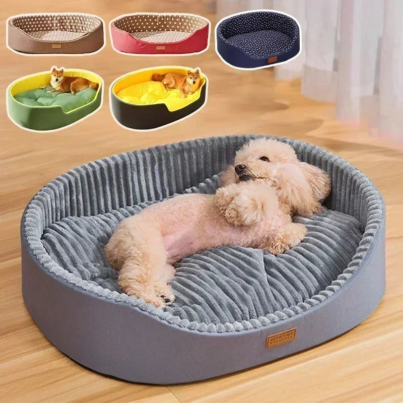 Double-Side Pet Dog Bed Anti Slip Cat Basket High Fence Dog House Pet Sleeping Cushion for Small Medium Large Dogs 강아지침대 perros