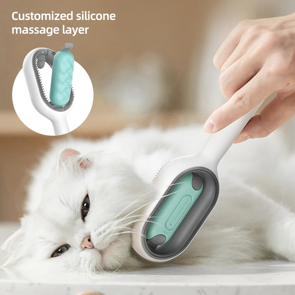 Double Sided Pet Cleaning Hair Removal Comb Long Hair Cat Dog Grooming Brush with 100pcs Cotton Tissue Kitten Brush Pet Supplies