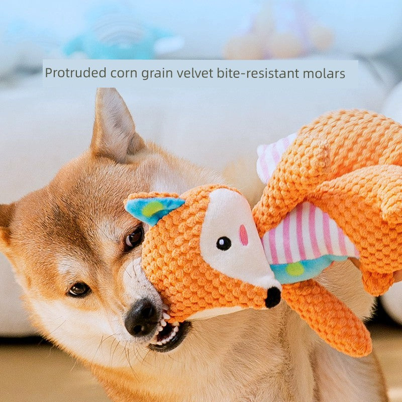 Dog Toy Bite-Resistant Molar Sound Toy Self-Hi Relieving Stuffy Teddy/French Bulldog Shiba Inu Corgi Training Educational Toys