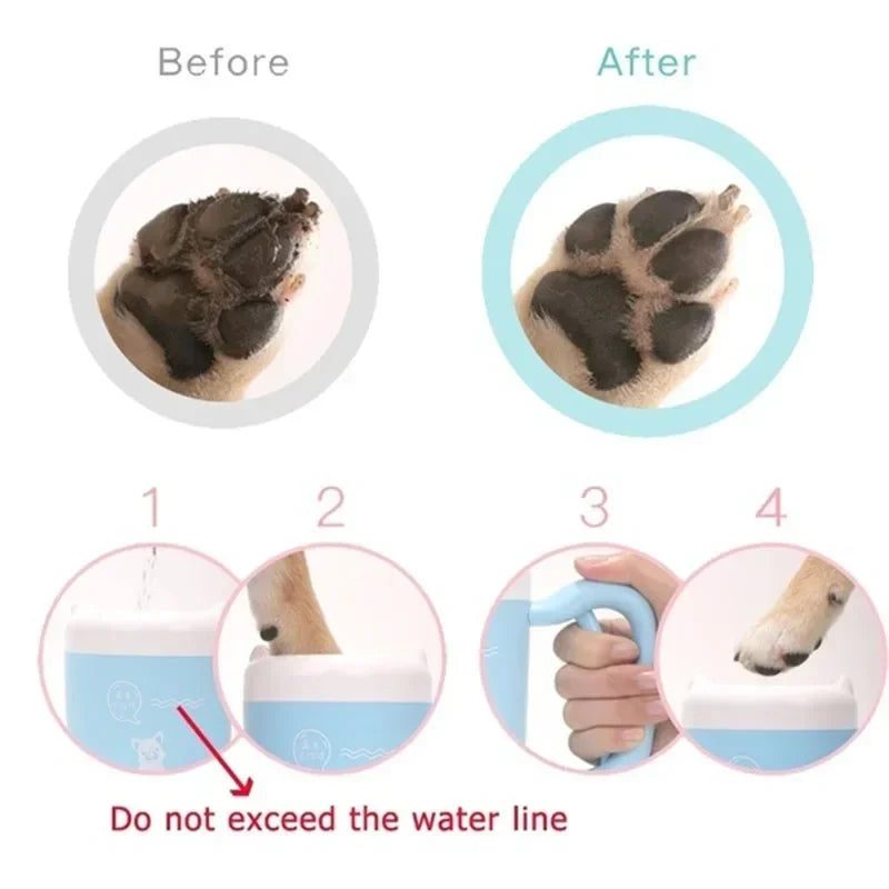 Outdoor portable pet dog paw cleaner cup soft silicone foot washer clean dog paws one click manual quick feet wash cleaner