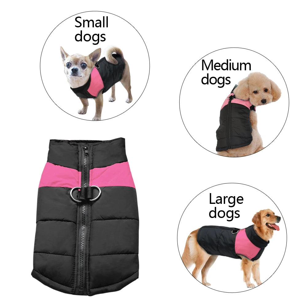 Waterproof Dog Clothes Vest Jacket Fashion Thicken Warm Dog Cotton Coat For Small Large Dogs Puppy Pug Coat Dogs Pets Clothing