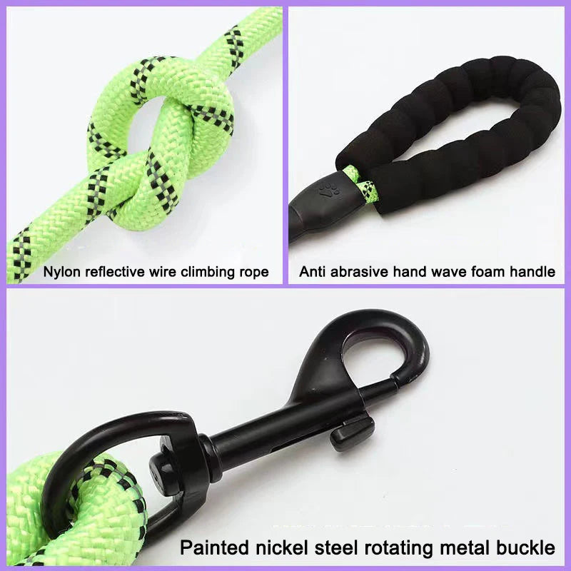 Pet Dog Reflective Towing Rope Dog Rope Dog Chain Round Rope Butler Hand Towing Strap