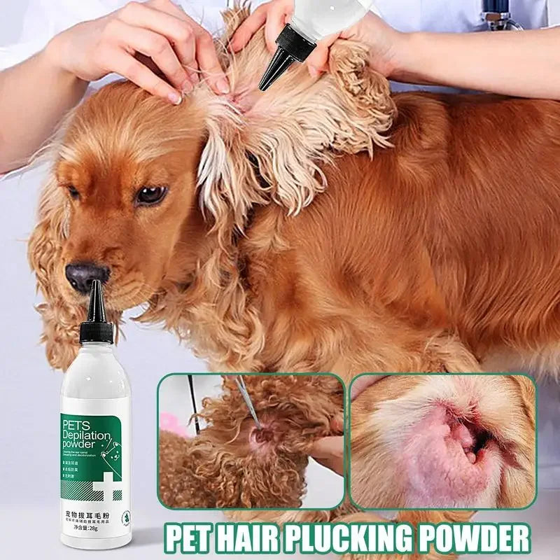 28g Cleaning Powder Pet Cats Dogs Ear Rinse Cleaner Pet Ear Hair Painless Removing Powder Pet Ear Health Care Cleaning Supplies