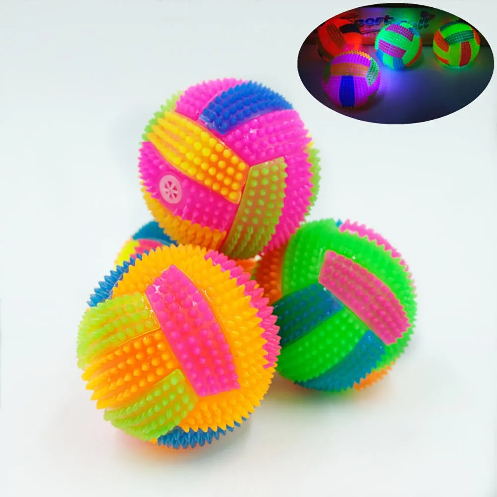 Light up Dog Ball Glow in The Dark Dog Squeaky Toy Bounce Activated Toy PET Ball for Dogs Cats Puppy Easy to Clean