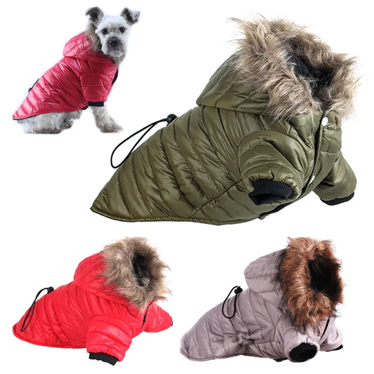 Soft Furry Hoodie Warm Cotton Dog Clothes For Small Dogs Windproof Pet Jacket Puppy Coat Winter Clothing For Yorkies Chihuahua