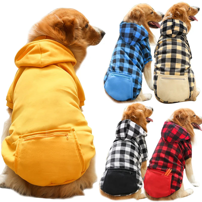 Large Dog Hoodies Clothes Winter Warm Dog Sweater Soft Pets Clothing Classic Cotton Bulldog Costume Coat XS-5XL Accessories