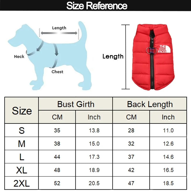 Winter Cotton Pet Dogs Clothes Waterproof Warm Dogs Jacket Coats Zipper Design French Bulldog For Small Medium Dogs Chihuahua