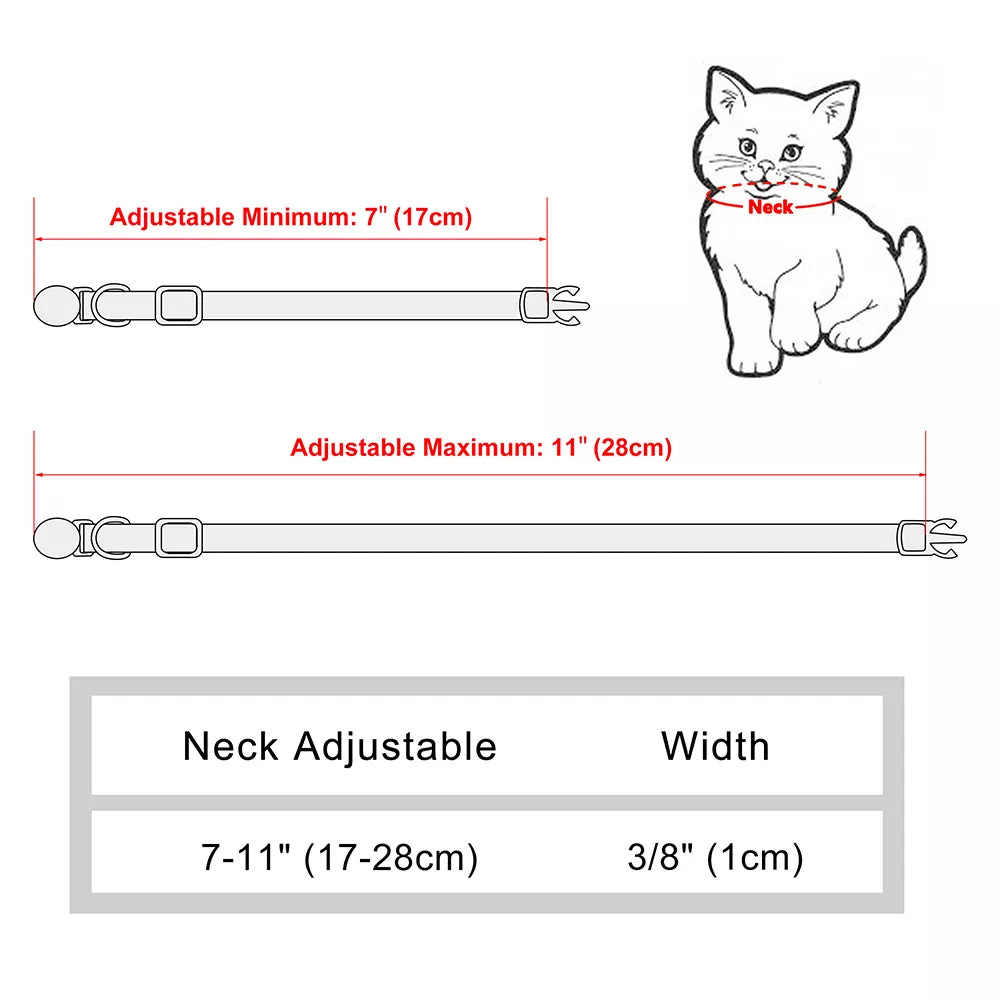 Nylon Personalized Cat Collar Custom Puppy Cat Collars Anti-lost Pet ID Name Necklace Collars With Bell Gift For Small Dogs Cats