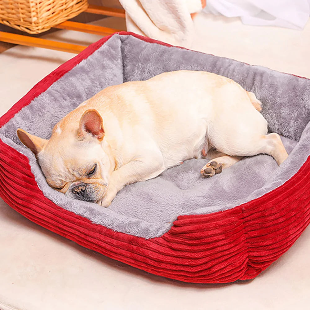 Bed for Dog Cat Pet Square Plush Kennel Medium Small Dog Sofa Bed Cushion Warm Winter Pet Dog Bed House Pet Accessories