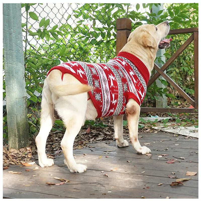 Big Dog Sweater Winter Warm Christmas Clothes for Small Medium Large Dogs Golden Retriever Rottweiler Corgi Cat Pullover Jumper