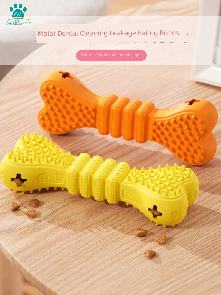 Plum Feet Dog Pet Toy Ball Bone Puppy Bite-Resistant Big Dog Molar Tooth Cleaning Food Self-Hi Relieving Stuffy Toy