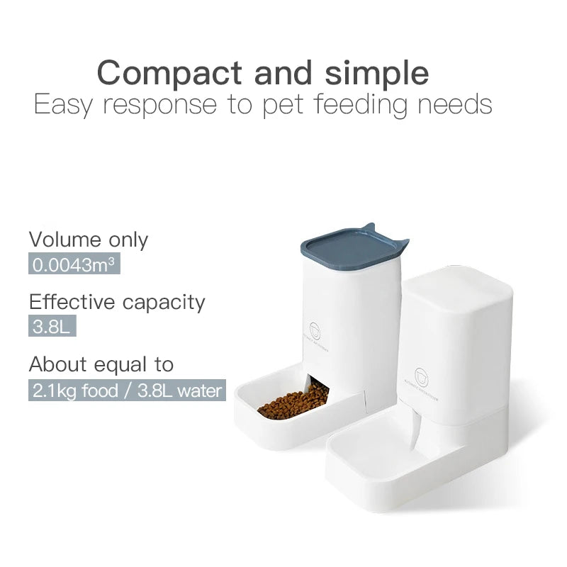 3.8L Large Capacity Pet Cat Automatic Food Water Dispenser Fountain Bottle Bowl Dog Cat Drinker Feeder Dog Drinking Pet Supplies