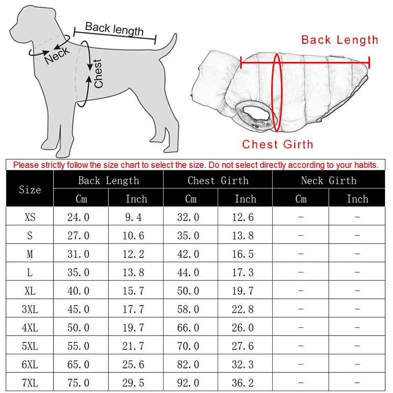 Reversible Dog Coat Clothes Winter Warm Jacket for Small Large Dogs Waterproof Thick Vest Jumpsuit Golden Retriever Waistcoat