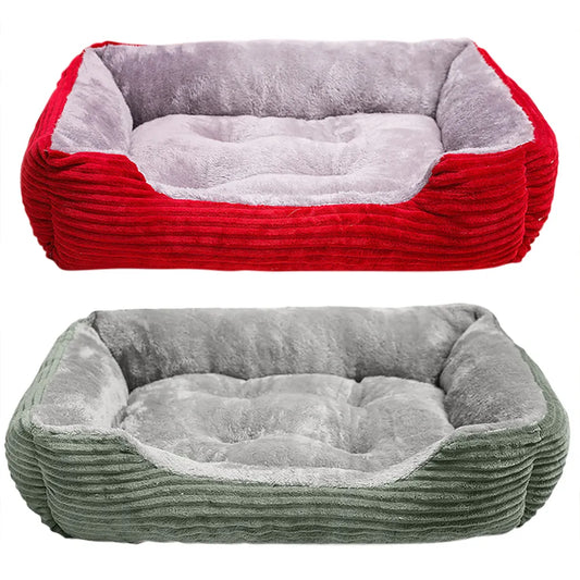 Bed for Dog Cat Pet Square Plush Kennel Medium Small Dog Sofa Bed Cushion Warm Winter Pet Dog Bed House Pet Accessories