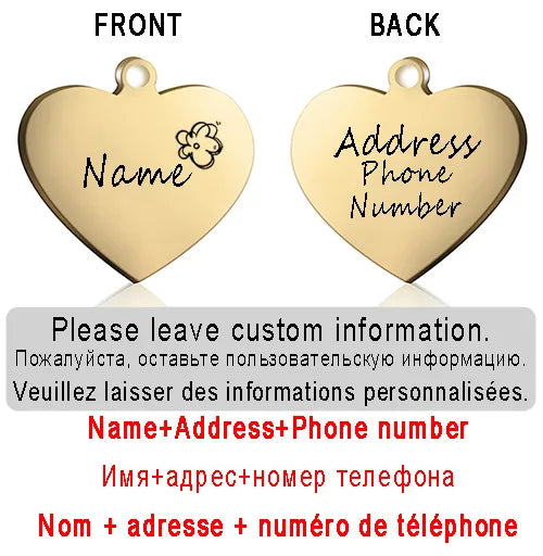 Dog ID Heart Tag Custom Personalized Cat Collar Pendant Engraved Pet NSPECIFICATIONSBrand Name: PAWFECTType: ID Tagsis_customized: YESMaterial: Stainless SteelIs Smart Device: noOrigin: Mainland ChinaCN: ZhejiangPattern: LetterFeature:ShopDoggieworksShopDoggieworksDog ID Heart Tag Custom Personalized Cat Collar Pendant Engraved Pet Necklace Chain Charm Supplies