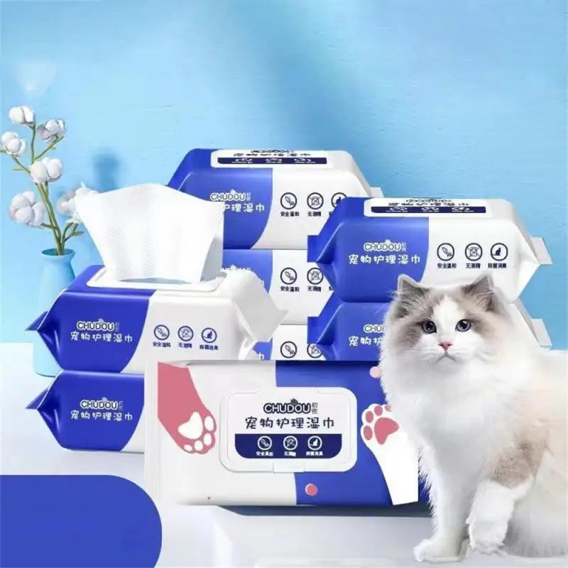 Pet Cleaning Wipes Remove Dirt From Eyes And Ears Wipes Dog Cat Earwax Clean Ears Odor Remover Pets Wet Tissue Cleaning Tools