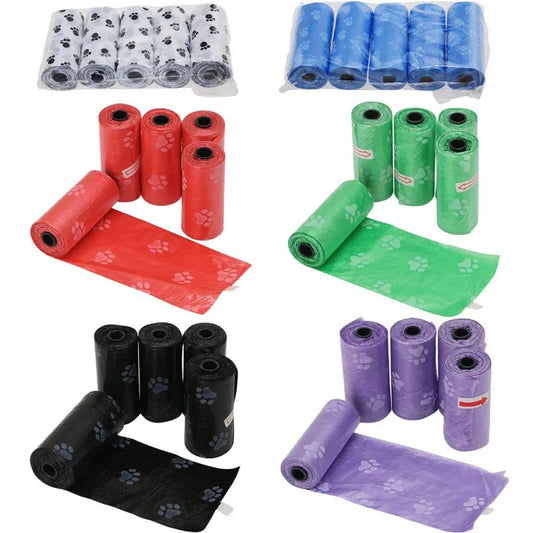 5 Roll Biodegradable Pet Dog Poop Bag Zero Waste Dog Pooper Bags Dispenser Pets Disposable Products For Dogs Litter Poop Bag