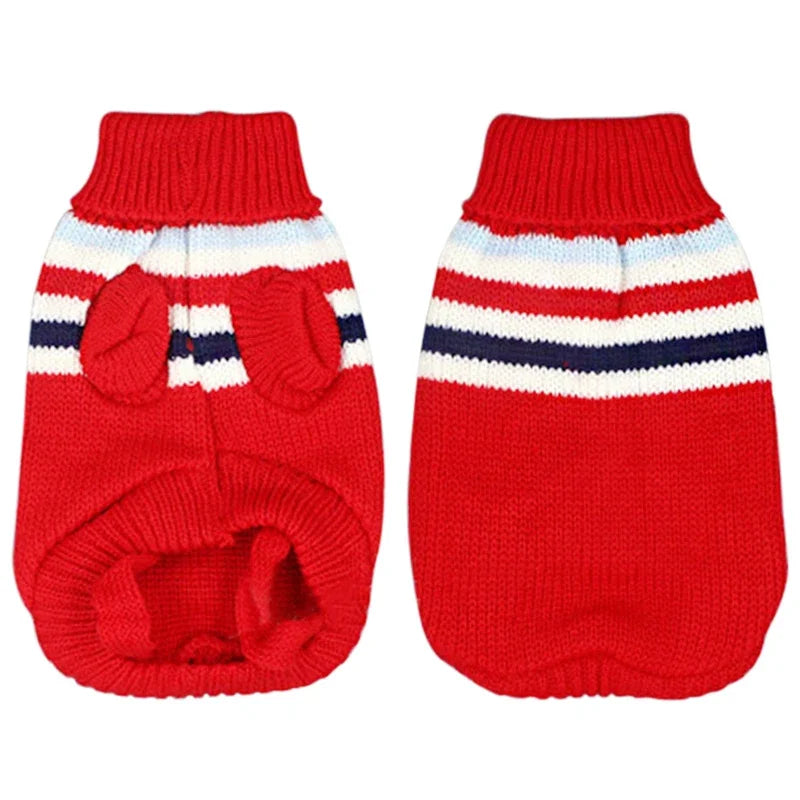 Warm Pet Clothes for Small Medium Dogs Winter Christmas Dogs Sweater Pet Clothing Knitting Costume Coat Cartoon Print Clothes