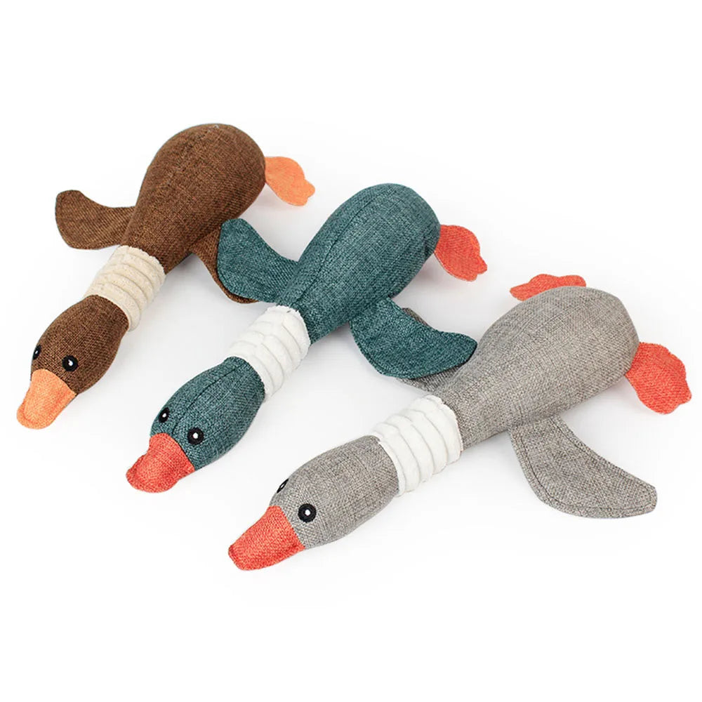 Pet Mallard Duck Dog Toy for Aggressive Chewers Dog Squeaky Wild Goose Puzzle Training Toys Cute Soft Dog Chew Toy with Squeaker