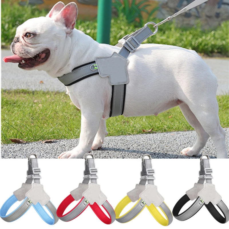 Reflective Pet Dog Harness Saddle Style Breathable Dog Chest Strap for Small Medium Dogs Puppy Harnesses French Bulldog Collar